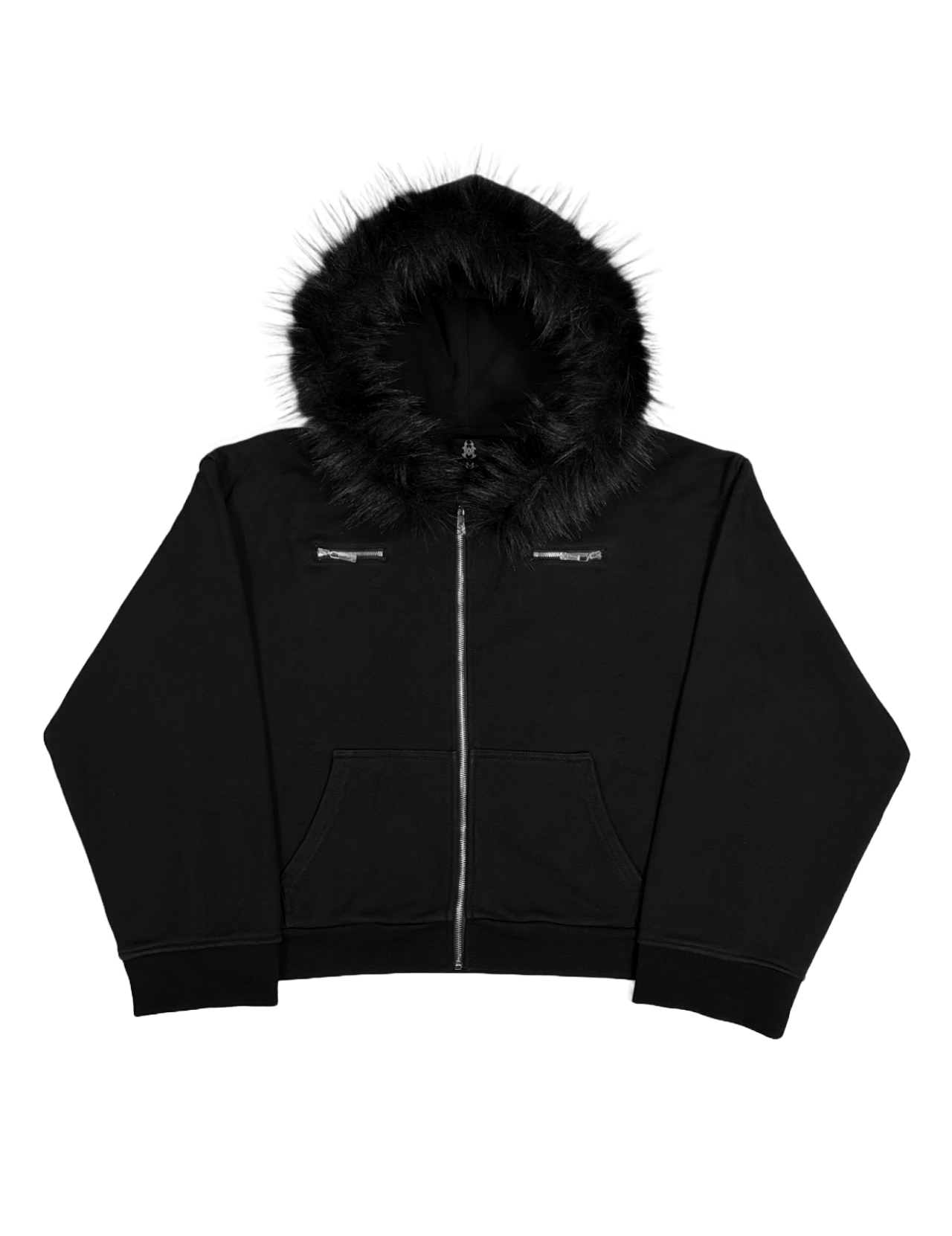 ZIPPERED FOX FUR ZIP-UP